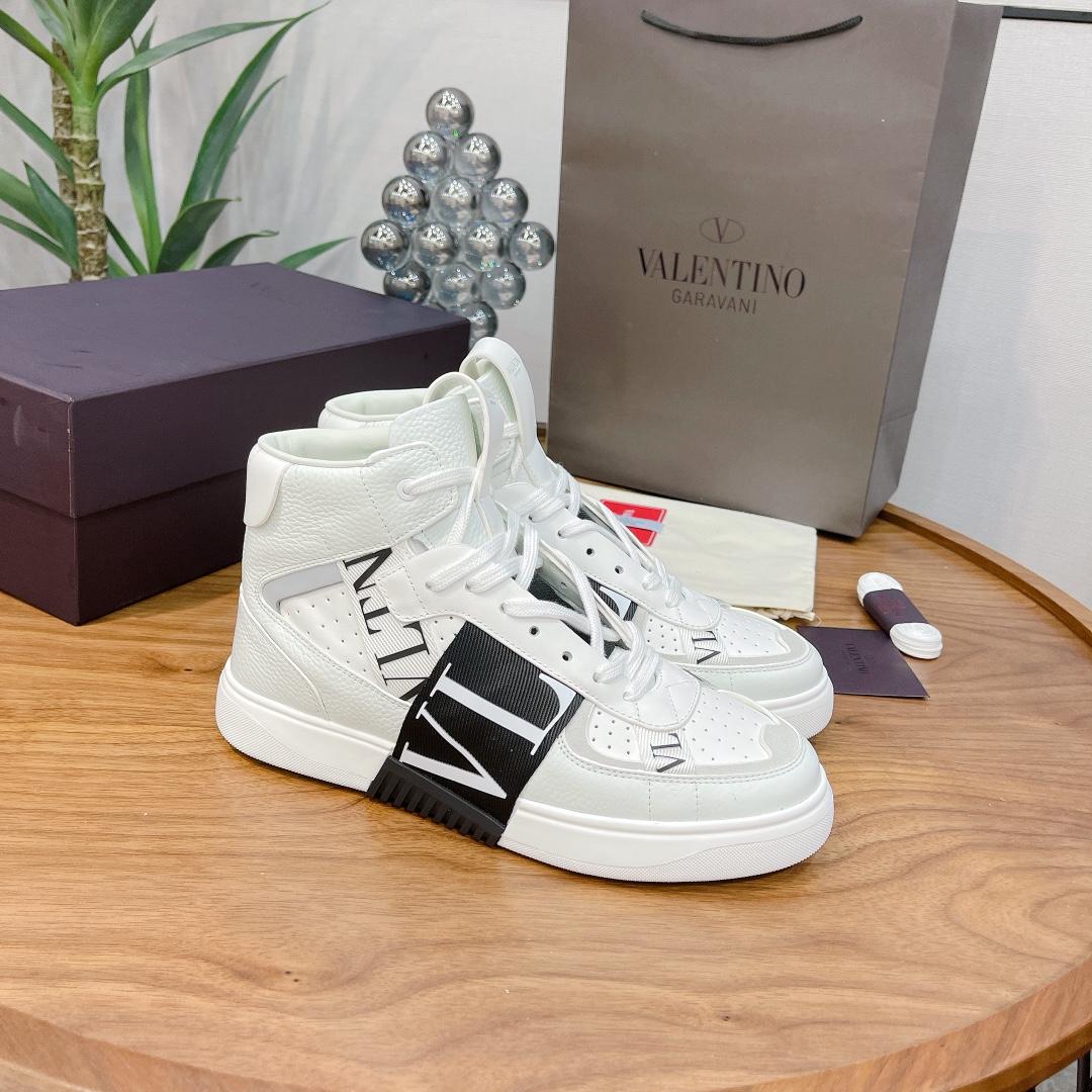 Valenti Mid-top Calfskin VL7N Sneaker With Bands - DesignerGu