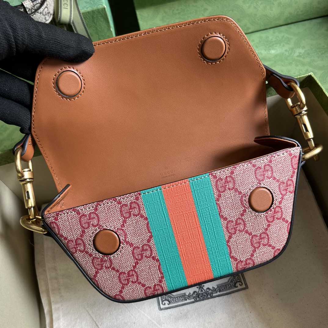 Gucci GG Top Handle Mini Bag With Web(13-18*10-4.5cm) - DesignerGu