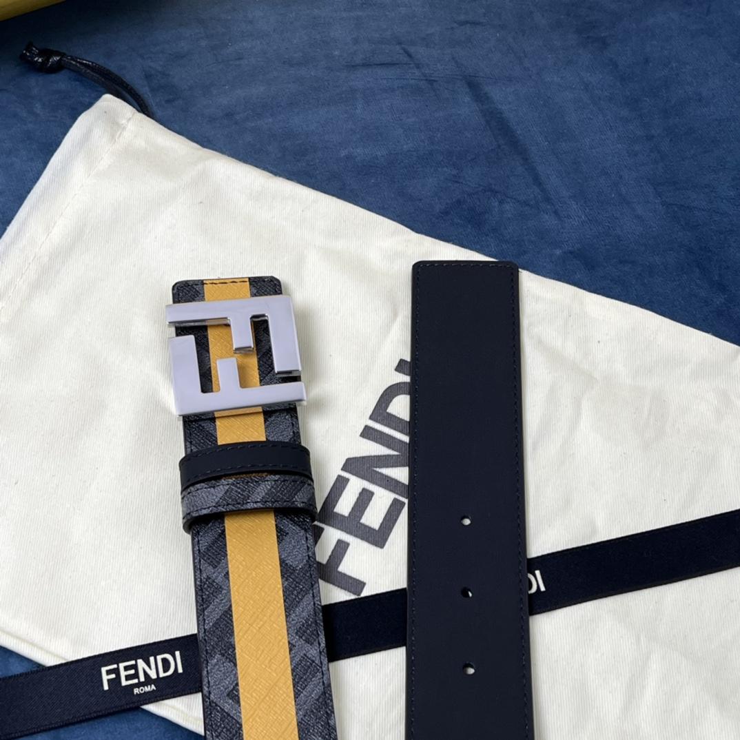 Fendi Reversible Black Leather Belt  - DesignerGu