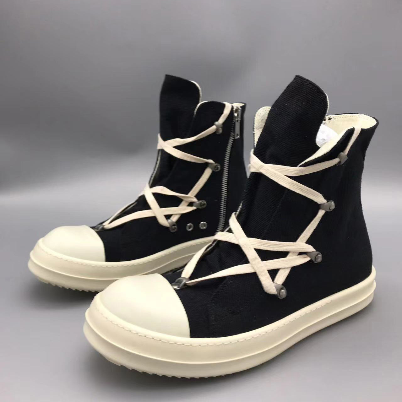 Rick Owens Drkshdw Black Hexagon Sneakers - DesignerGu