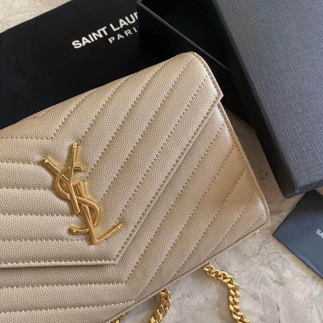 Saint Laurent Leather Shoulder Bag(22-14-4cm) - DesignerGu