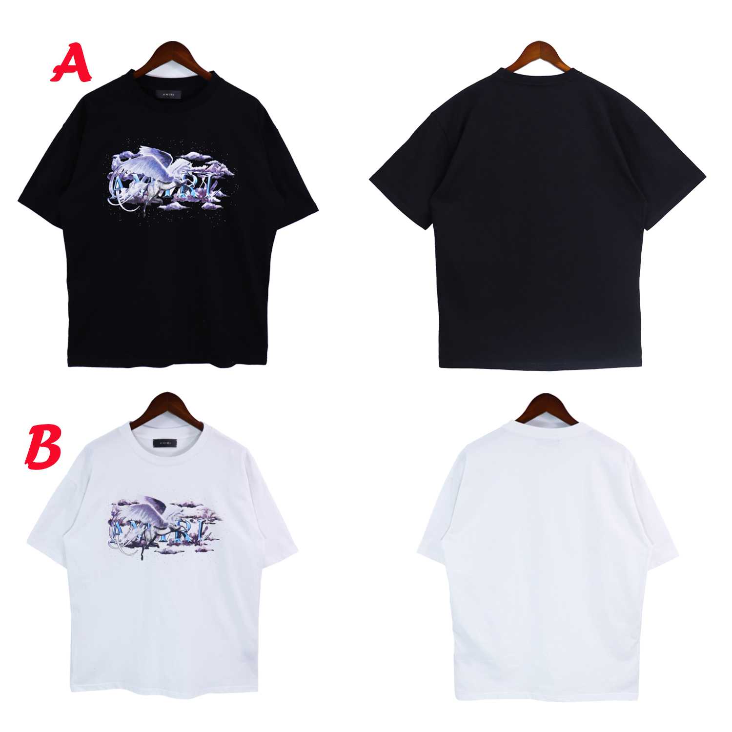 Amiri Pegasus Script Logo Tee - DesignerGu