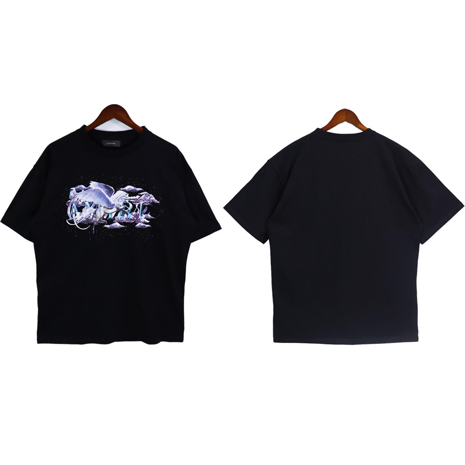 Amiri Pegasus Script Logo Tee - DesignerGu