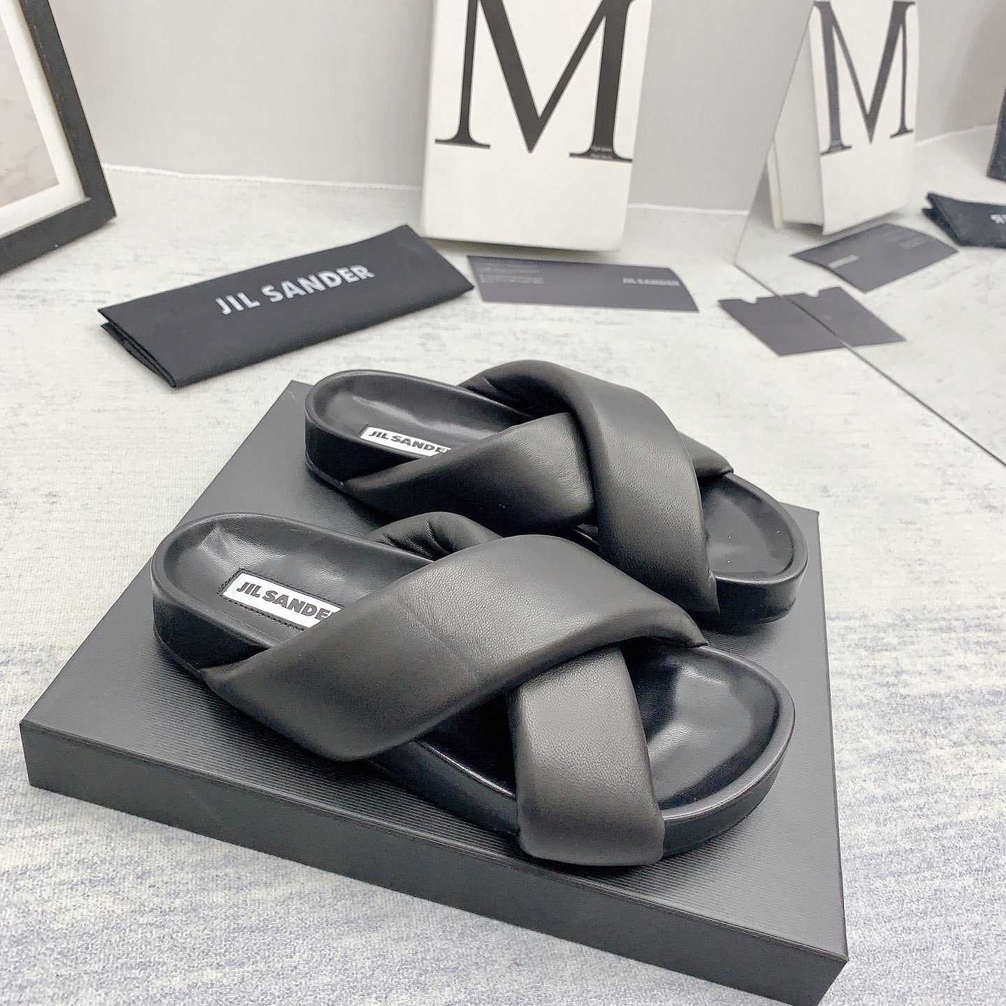 JIl Sander Padded Slides - DesignerGu