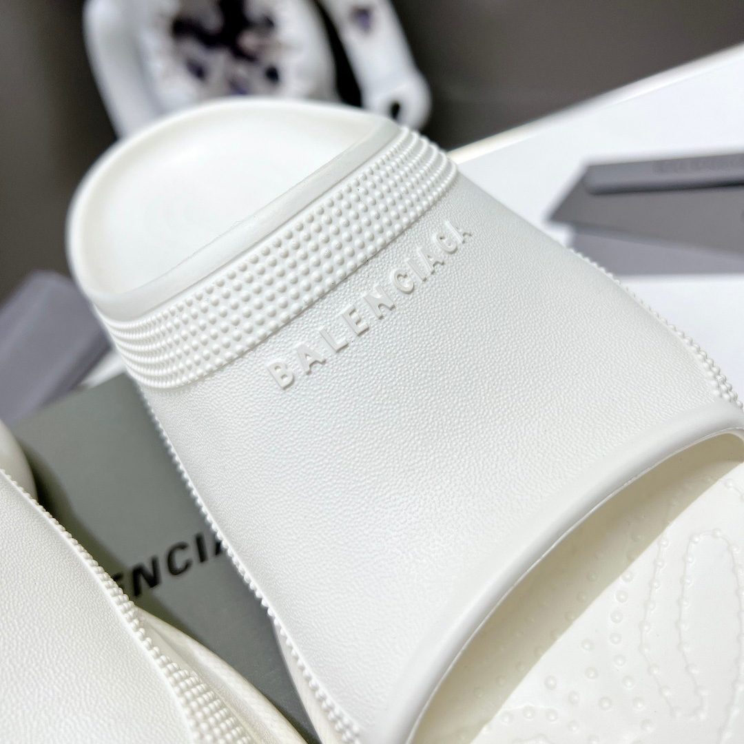 Balenciaga Women's Pool Crocs™ Slide Sandal In White - DesignerGu