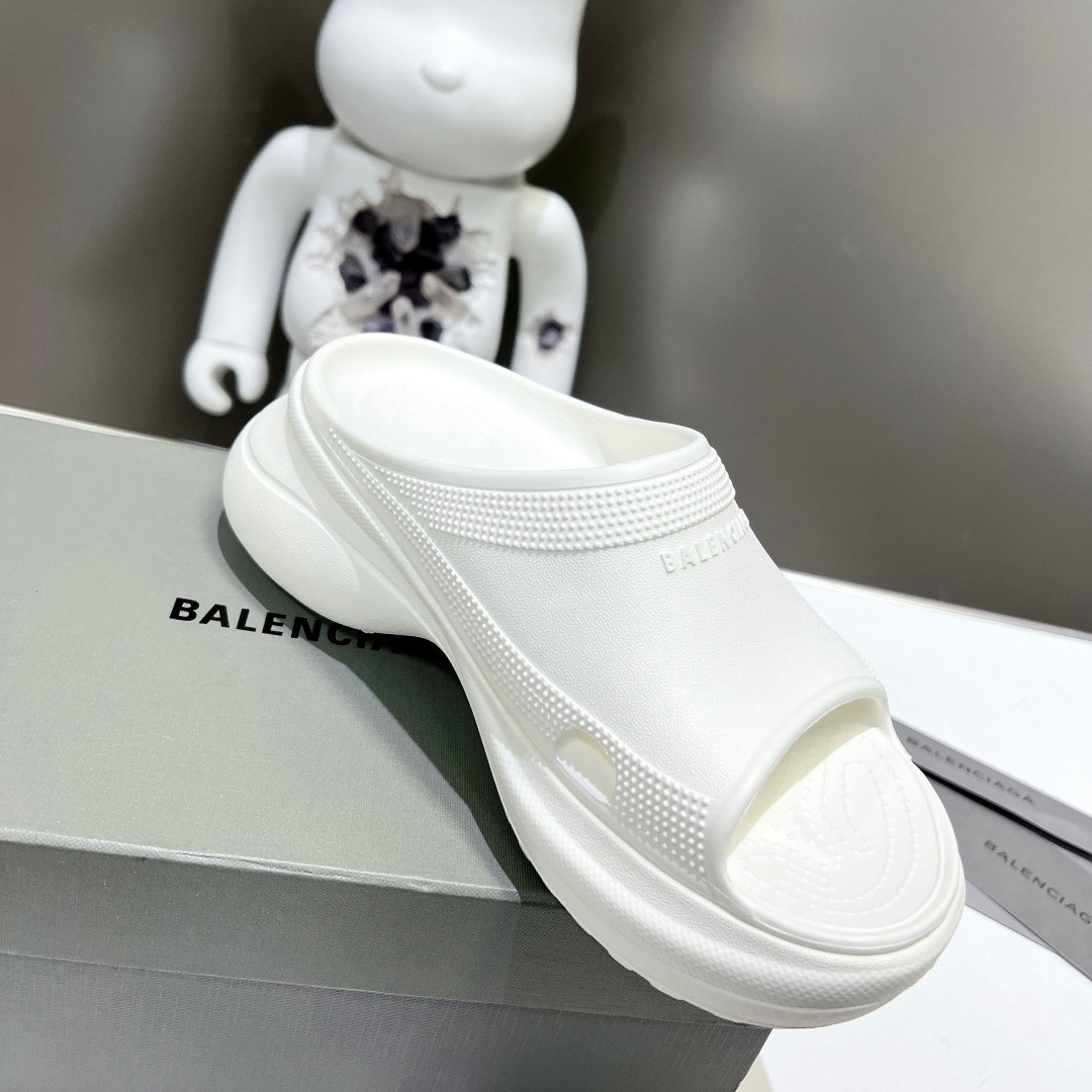 Balenciaga Women's Pool Crocs™ Slide Sandal In White - DesignerGu