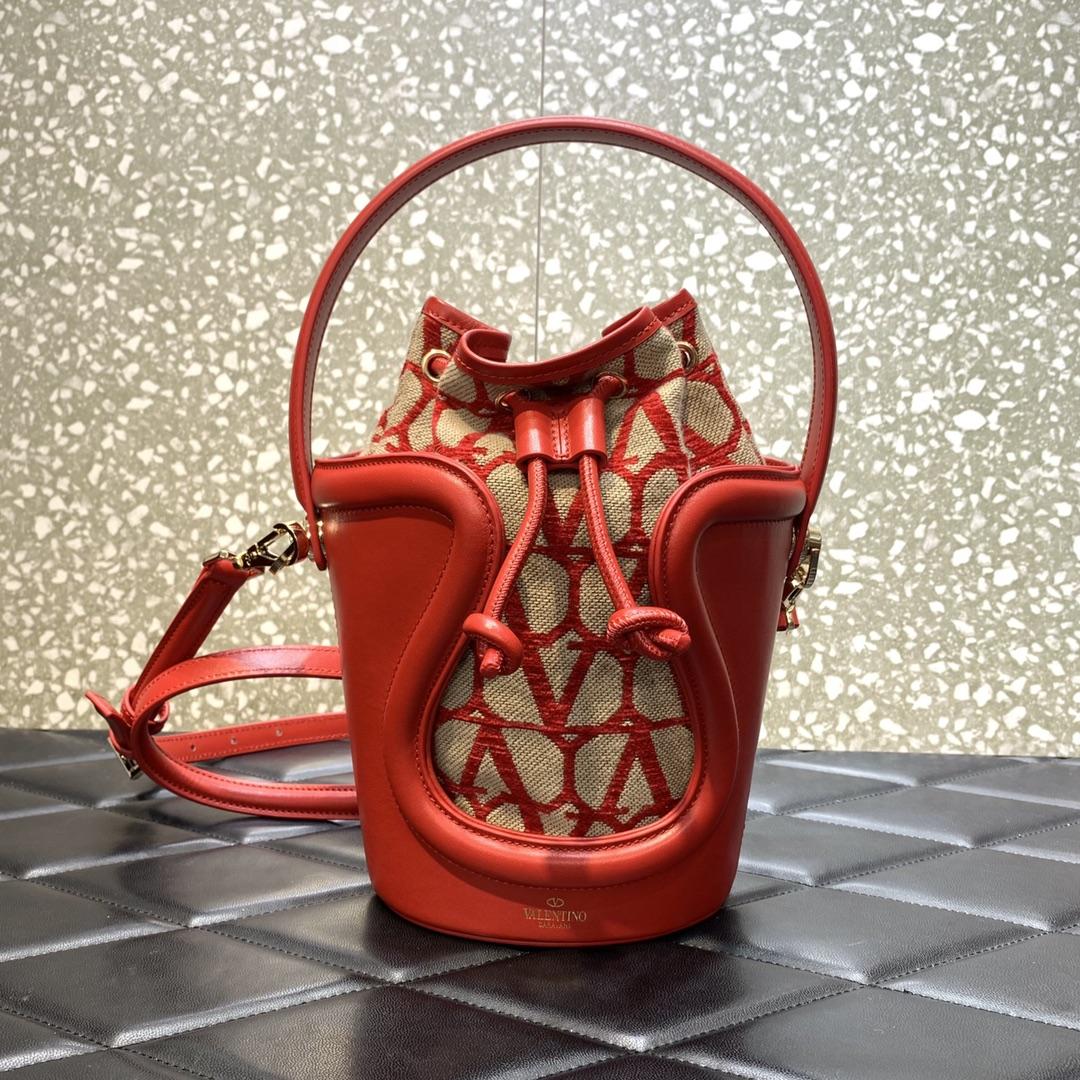 Valenti Le Cinquième Toile Iconographe Bucket Bag - DesignerGu