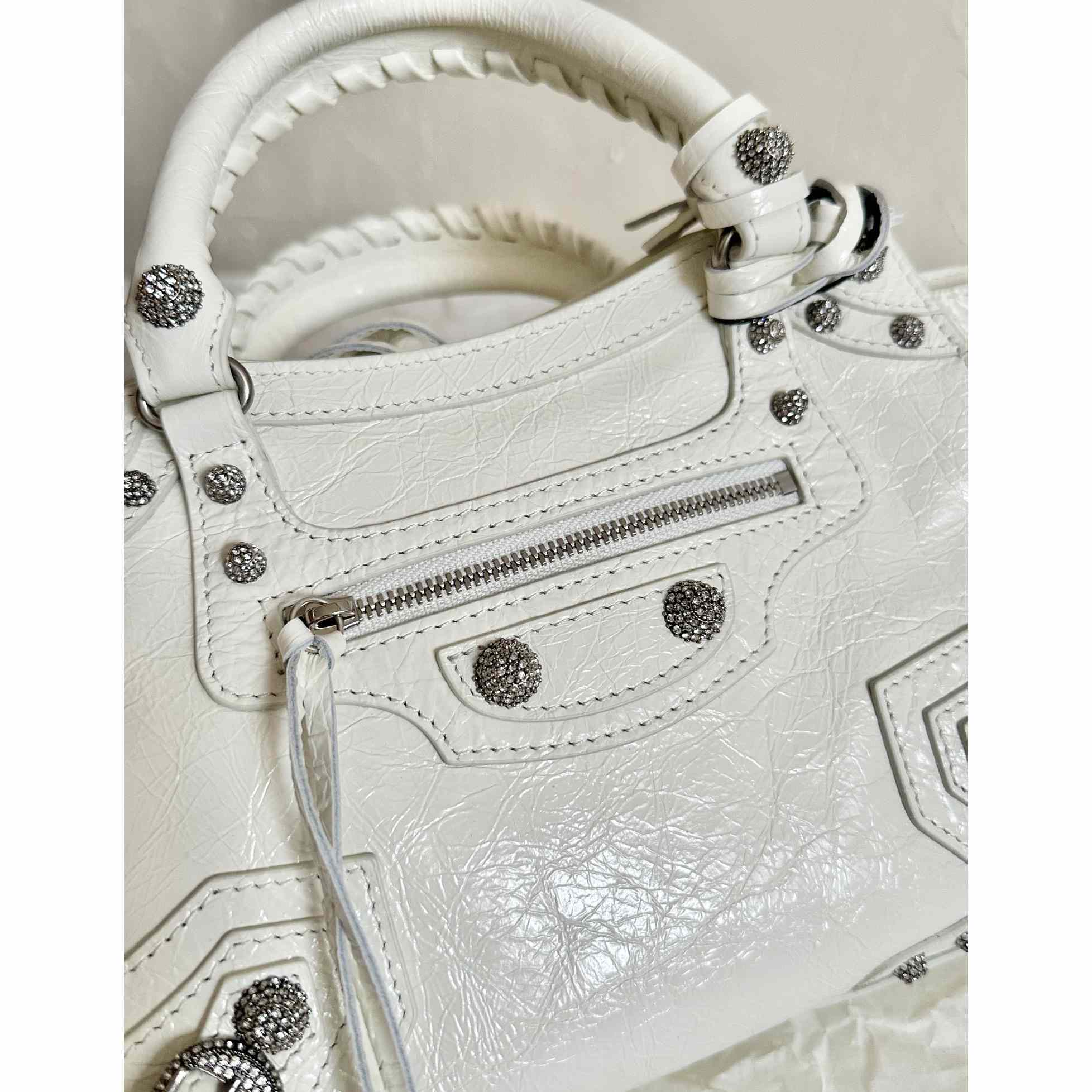 Balenciaga Women's Neo Cagole XS White Cross Body Bag(26×17.8×11.4cm) - DesignerGu