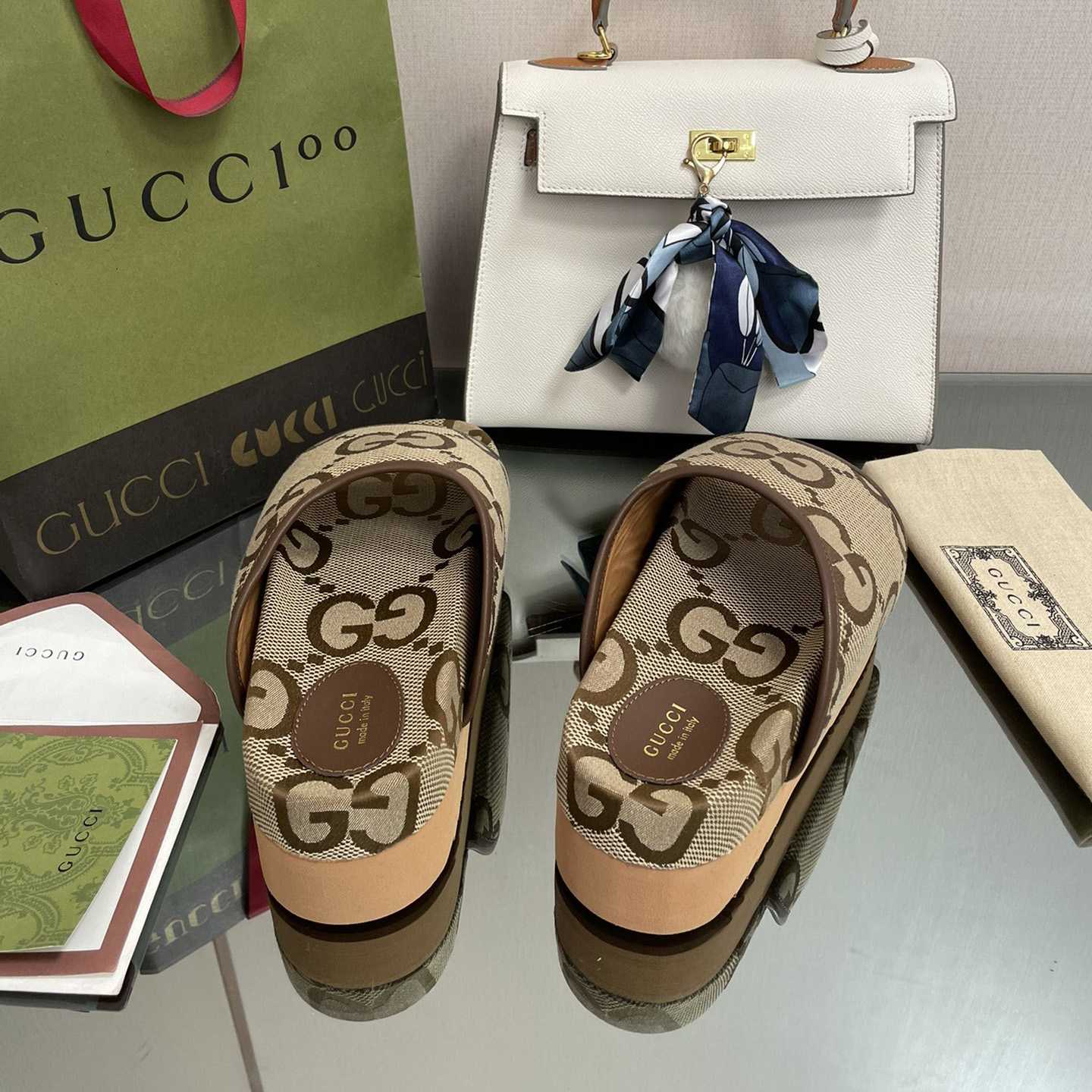 Gucci Women's Jumbo GG Platform Slide - DesignerGu