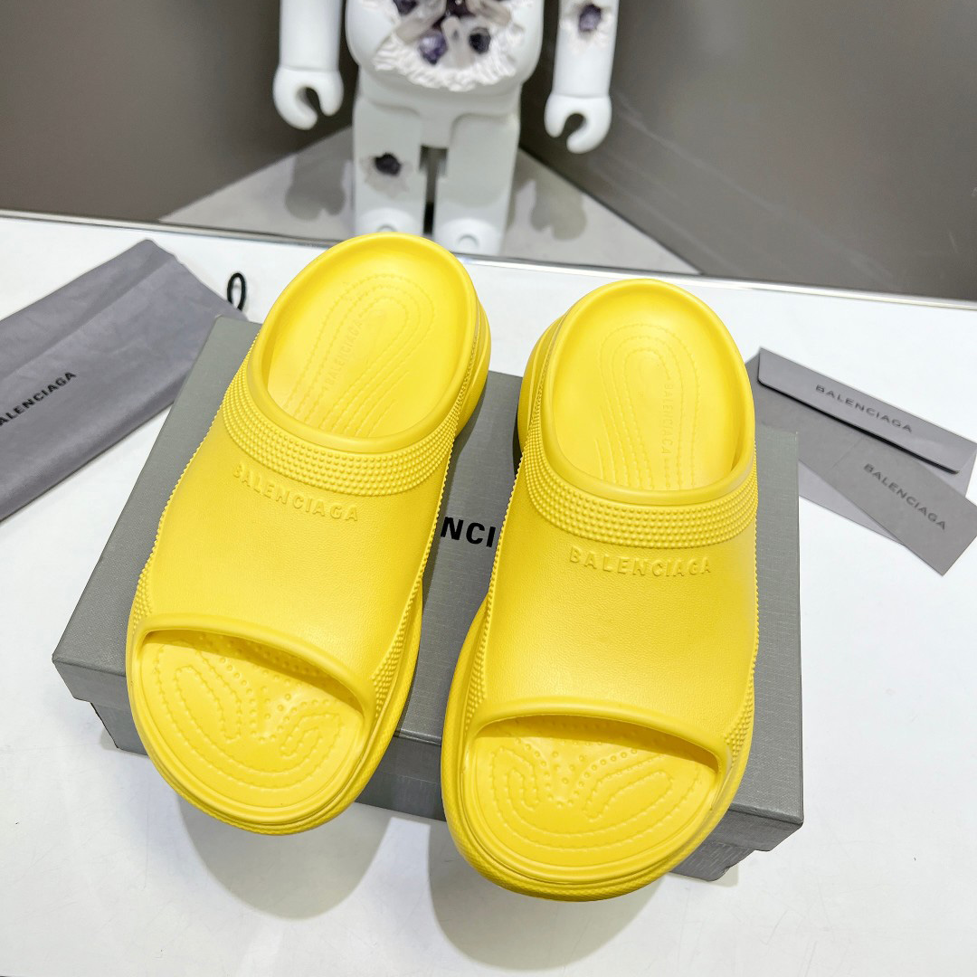 Balenciaga Women's Pool Crocs™ Slide Sandal In Yellow - DesignerGu