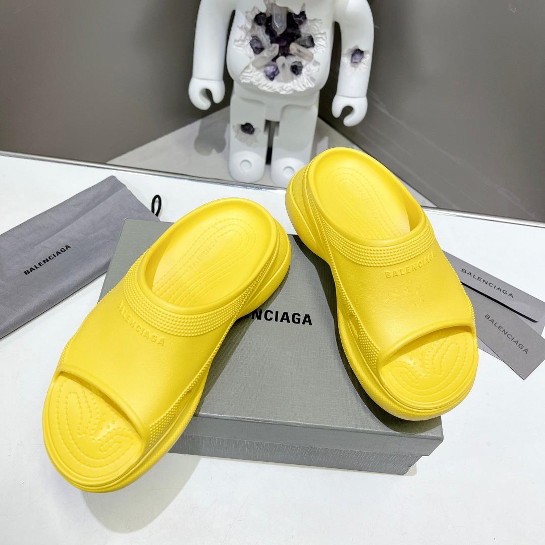 Balenciaga Women's Pool Crocs™ Slide Sandal In Yellow - DesignerGu