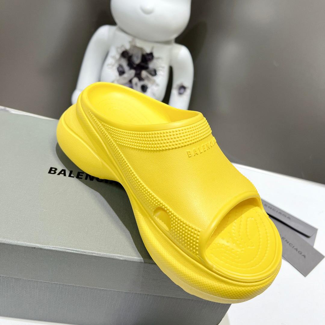 Balenciaga Women's Pool Crocs™ Slide Sandal In Yellow - DesignerGu