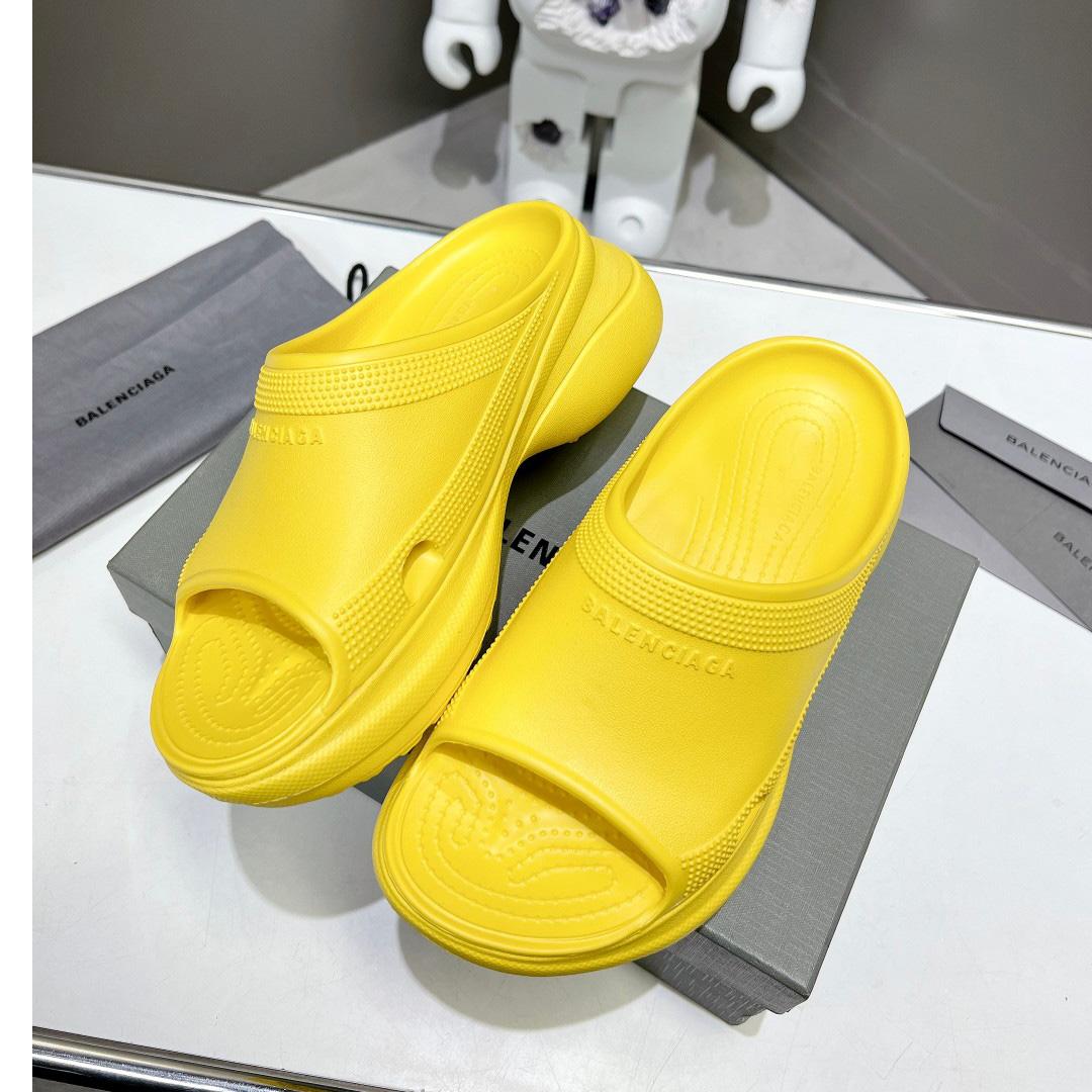 Balenciaga Women's Pool Crocs™ Slide Sandal In Yellow - DesignerGu