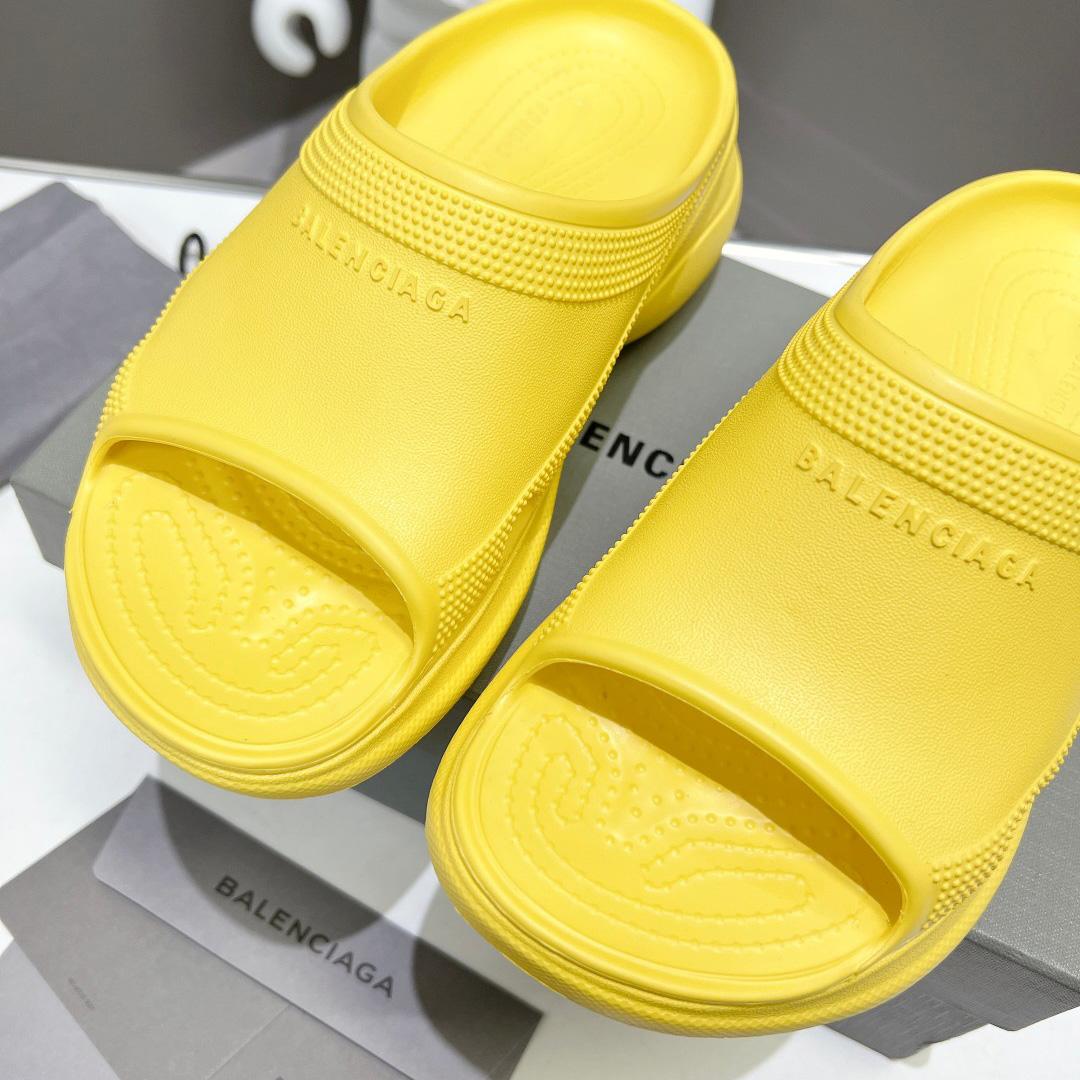 Balenciaga Women's Pool Crocs™ Slide Sandal In Yellow - DesignerGu