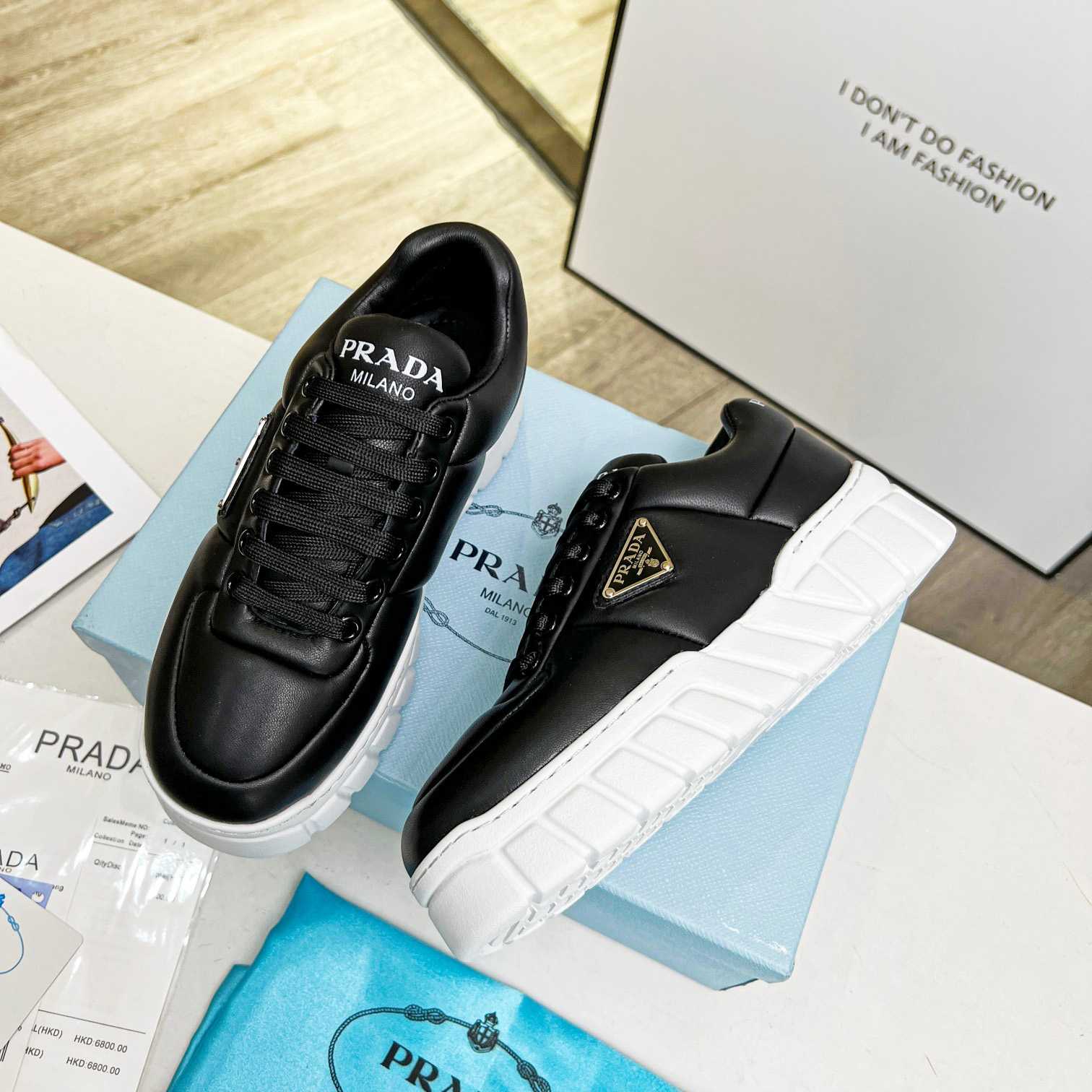 Prada Padded Nappa Leather Sneakers - DesignerGu