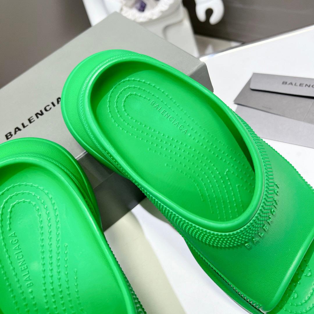 Balenciaga Women's Pool Crocs™ Slide Sandal In Green  - DesignerGu