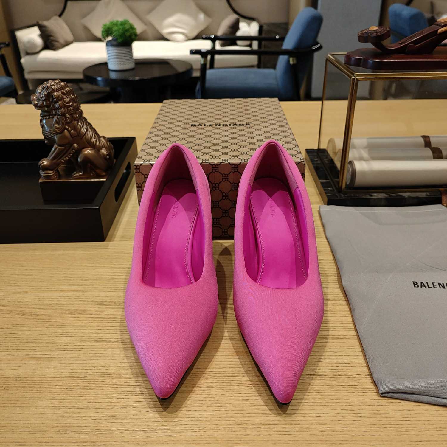 Balenciaga XL Pump 110mm In Neon Pink - DesignerGu