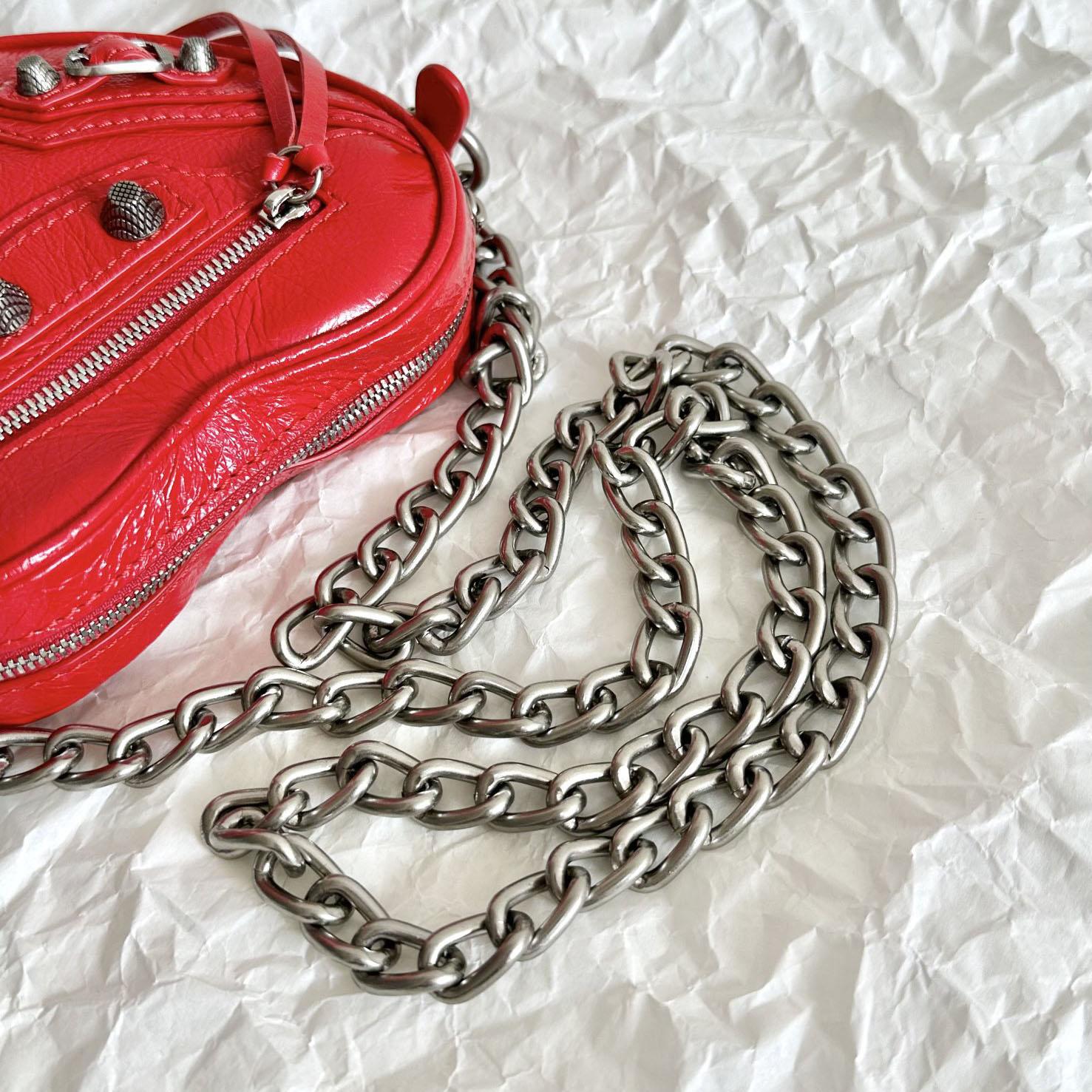 Balenciaga Le Cagole Heart Mini Bag In Red (16-12.7-4.5cm) - DesignerGu