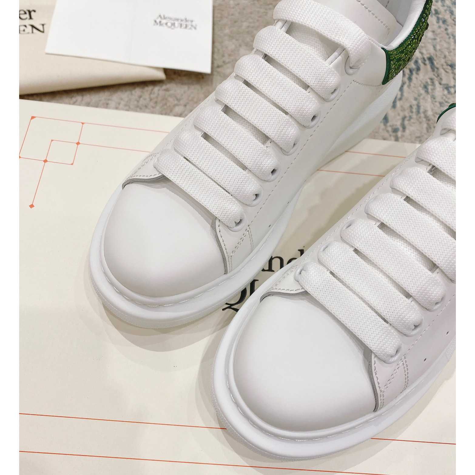 Alexander Mqueen Oversized Sneaker in White/Acid Green - DesignerGu