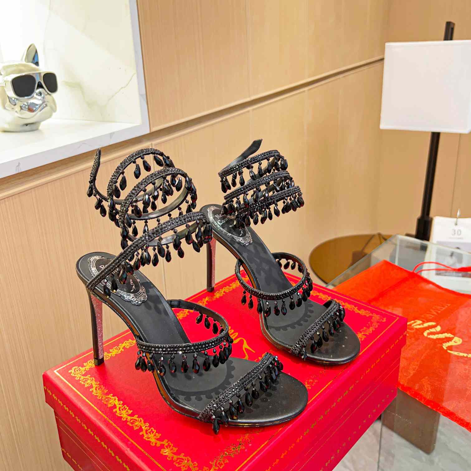 Rene Caovilla Chandelier crystal-embellished sandals - DesignerGu