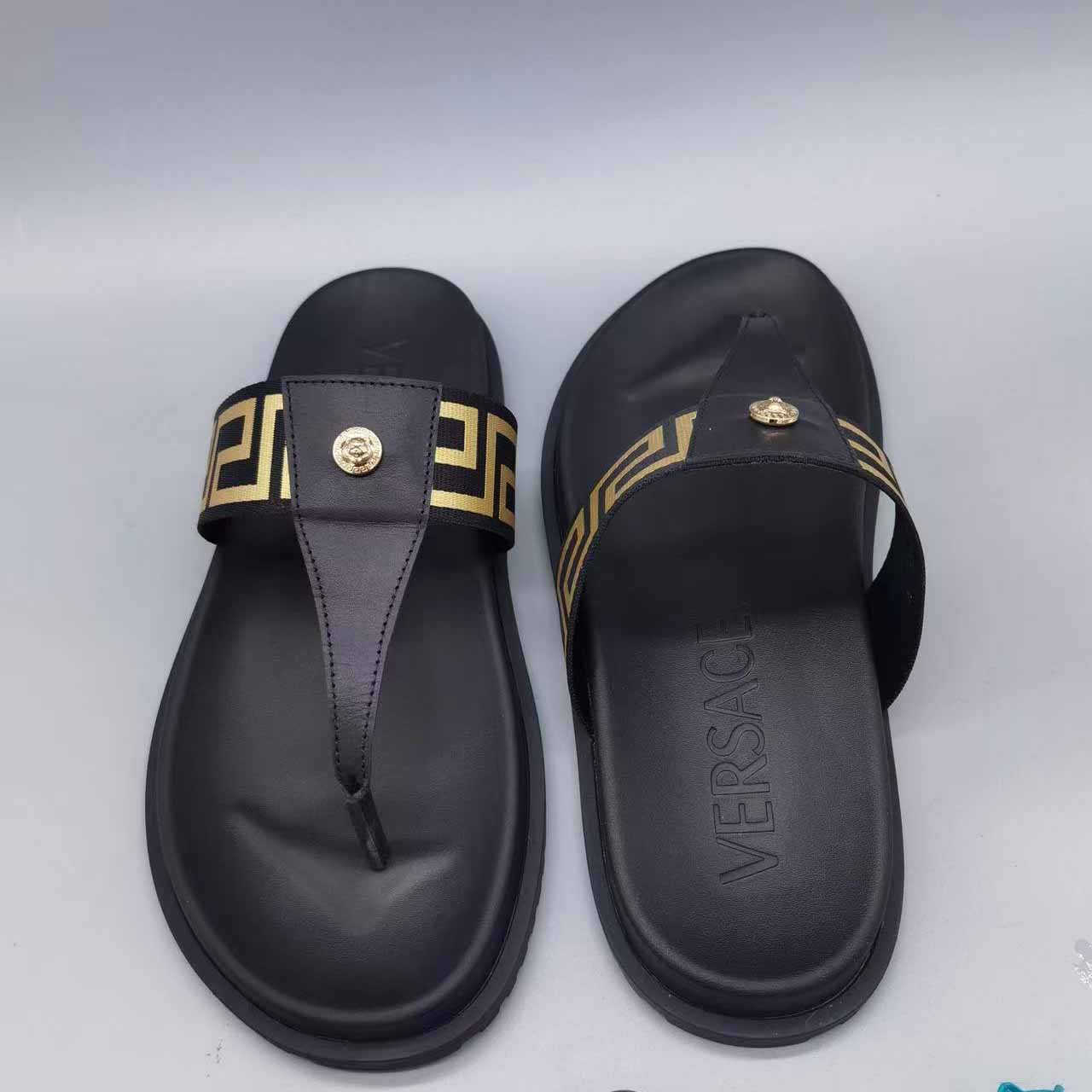 Versace Medusa Plaque Flip-Flop - DesignerGu