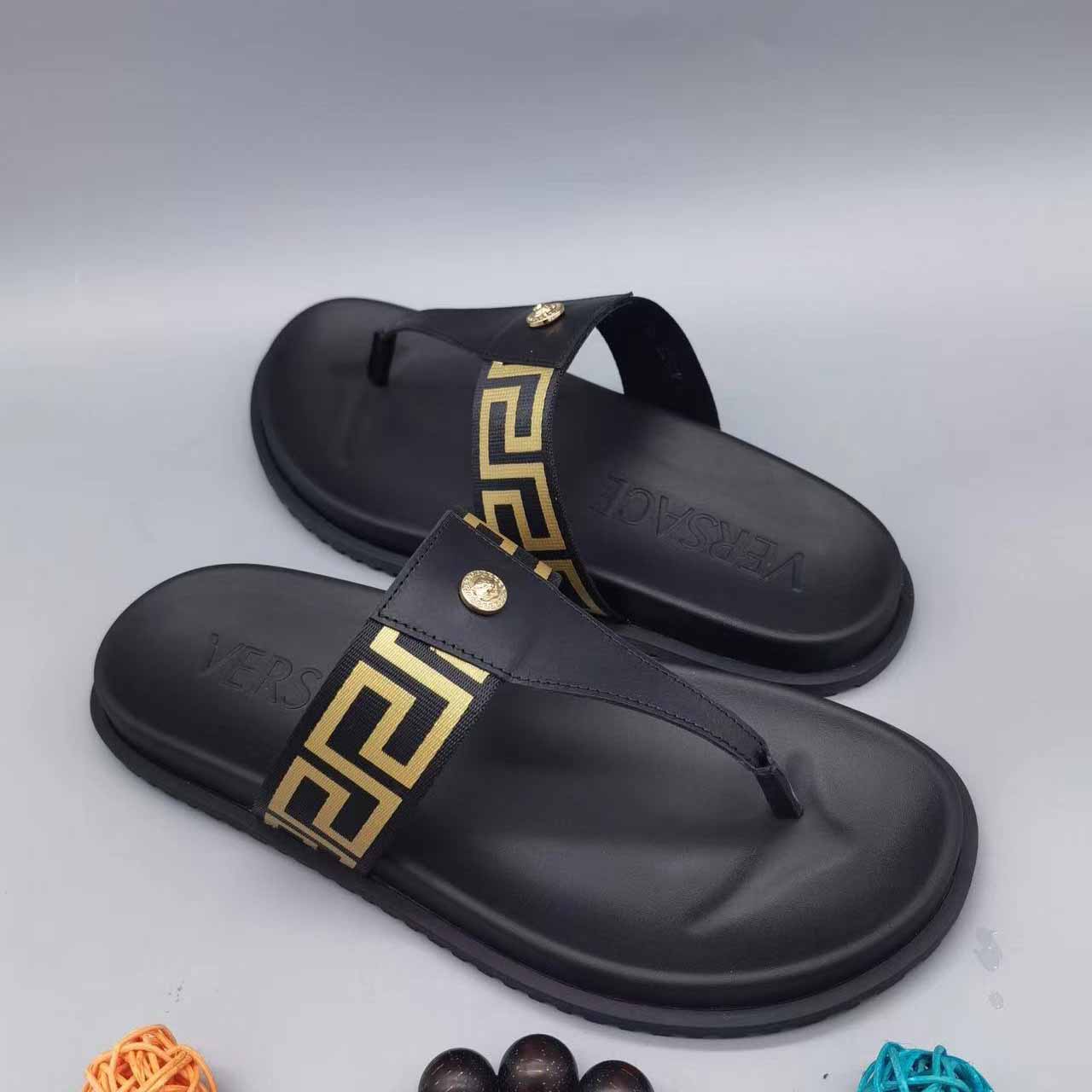 Versace Medusa Plaque Flip-Flop - DesignerGu