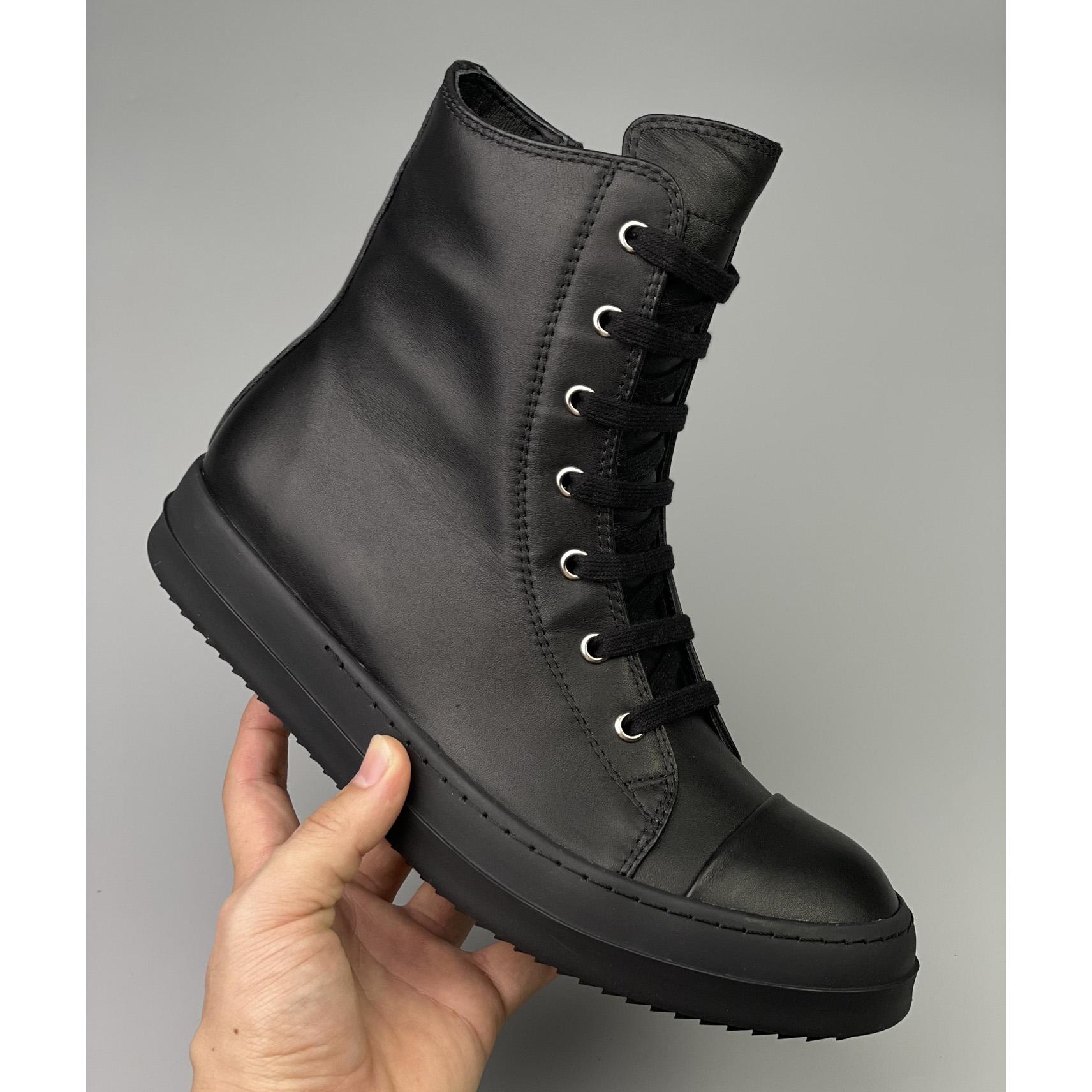 Rick Owens  Leather High Top Sneakers - DesignerGu