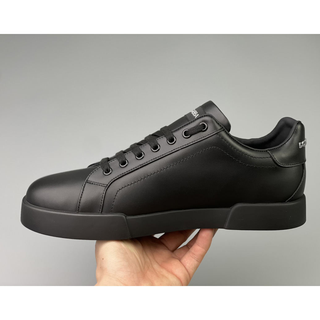 Dolce & Gabbana Calfskin Portofino Sneakers With DG Logo - DesignerGu