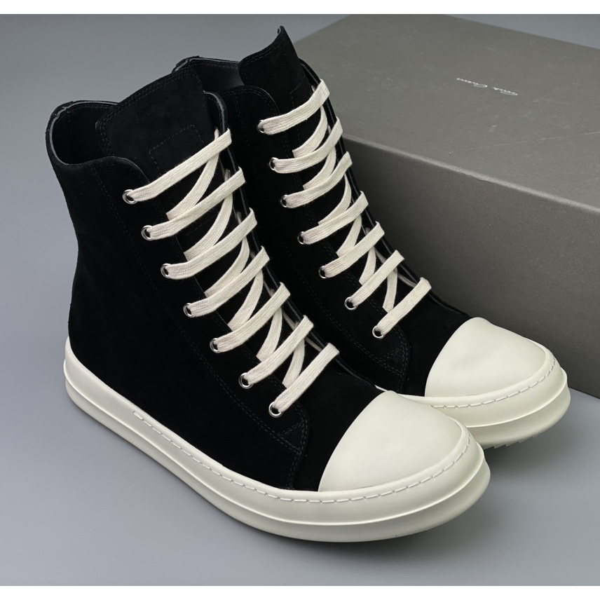 Rick Owens  Leather High Top Sneakers - DesignerGu