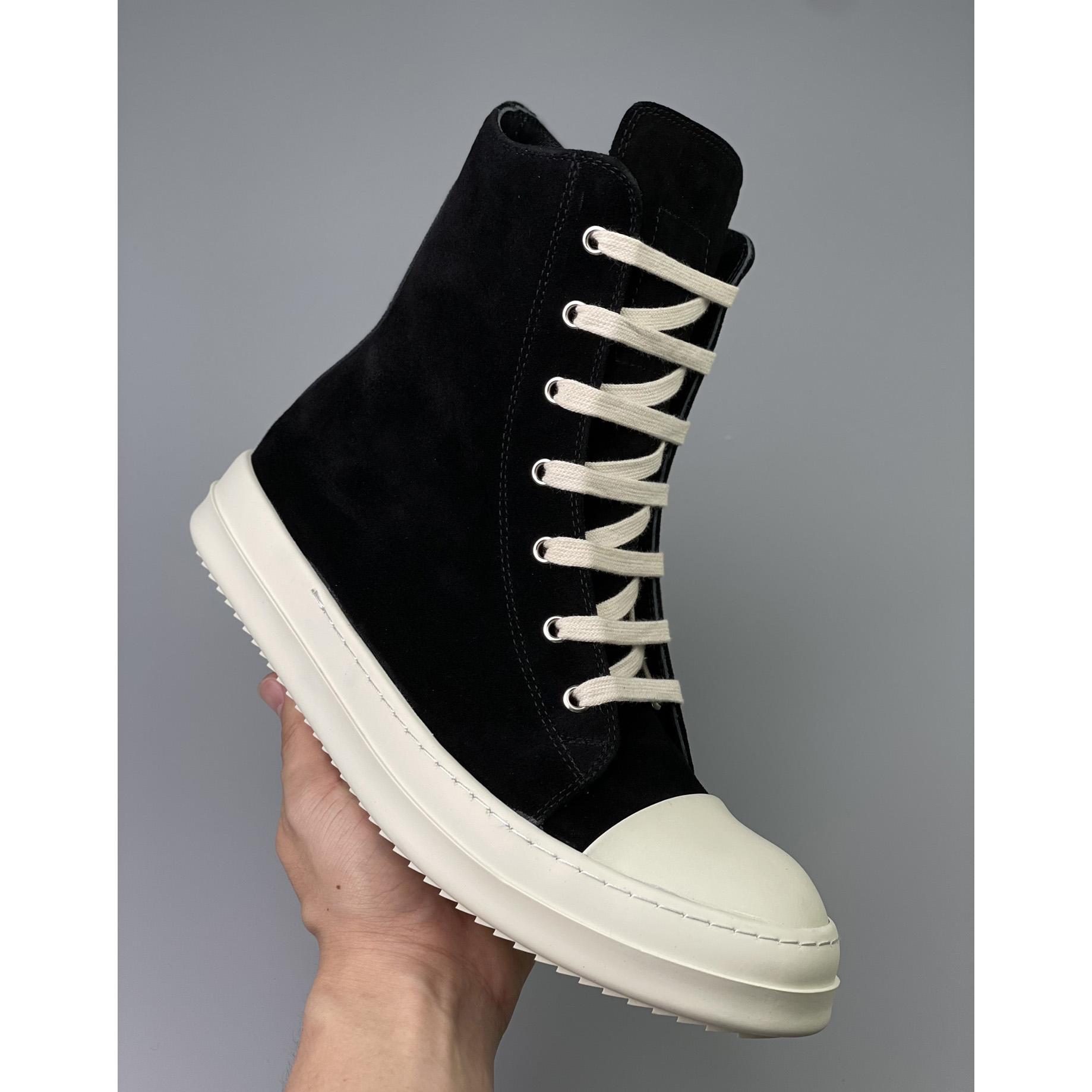 Rick Owens  Leather High Top Sneakers - DesignerGu