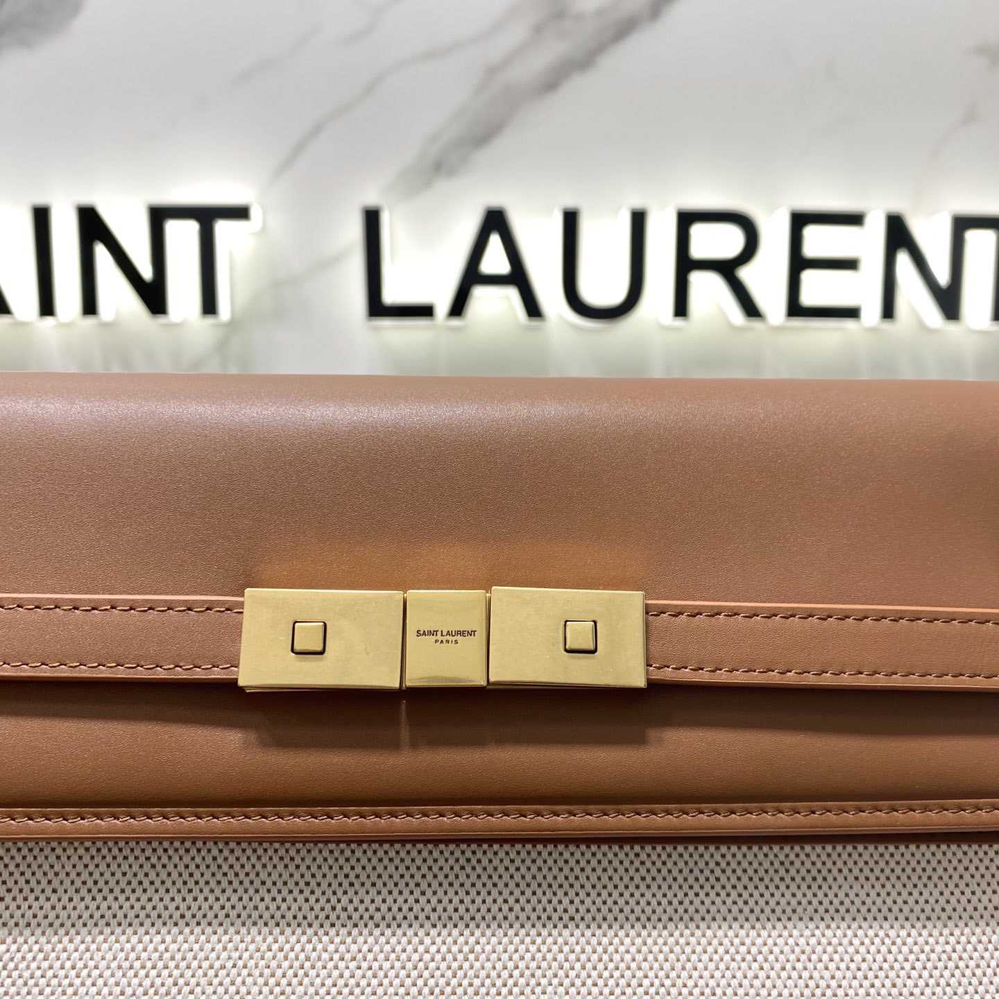 Saint Laurent Manhattan Shoulder Bag In Canvas And Leather - DesignerGu