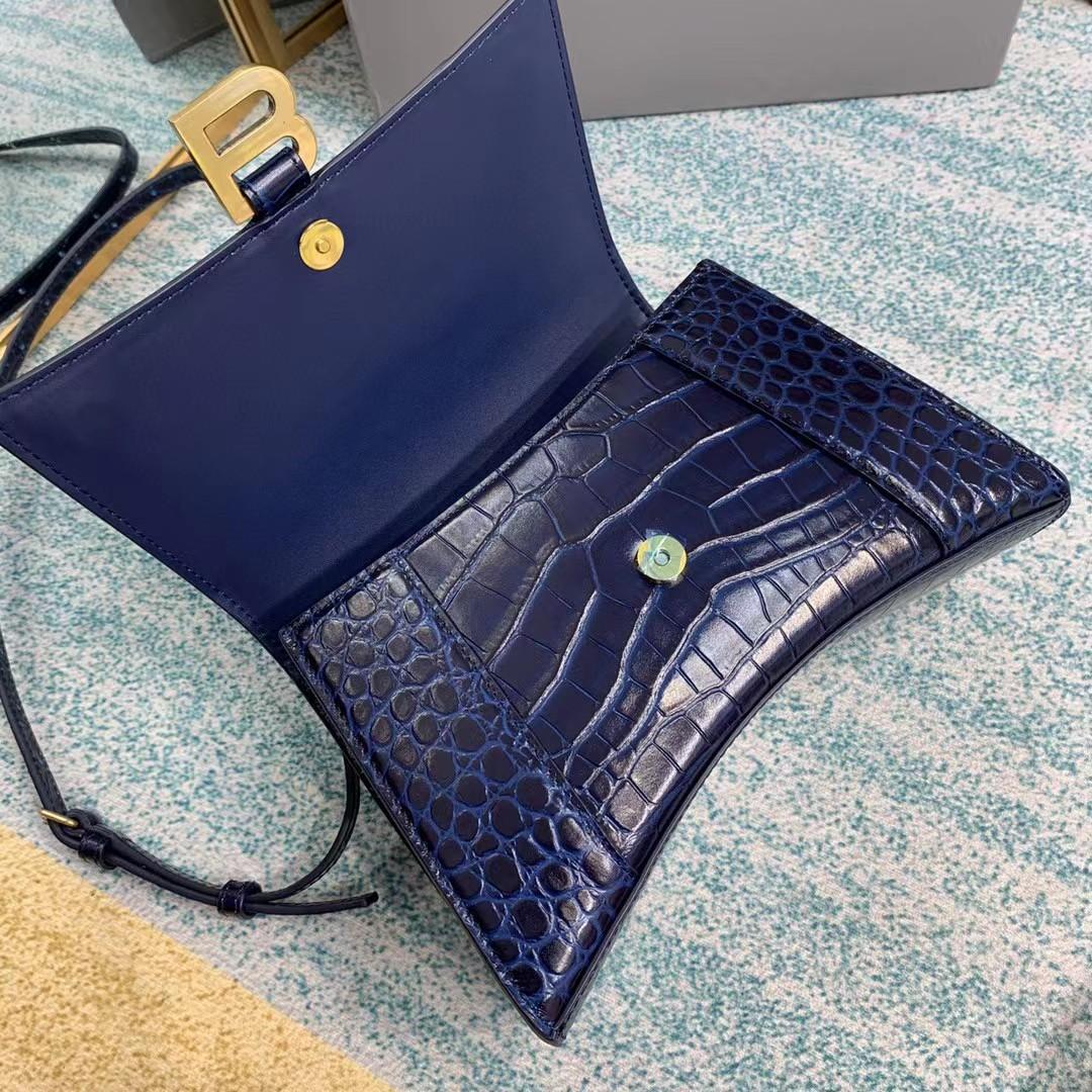 Balenciaga Small Hourglass Crocodile Effect Bag(23-15-10cm) - DesignerGu