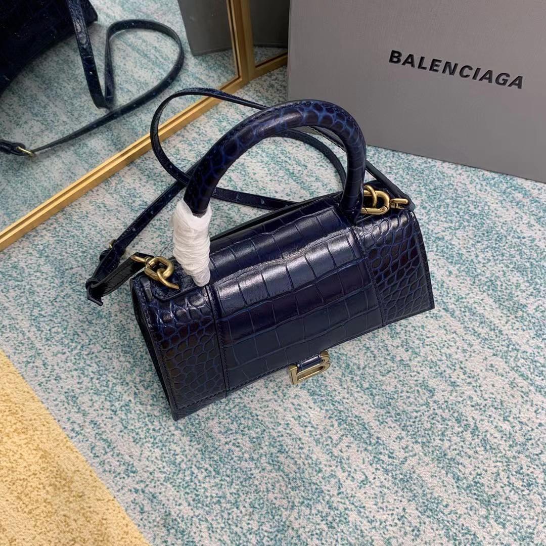 Balenciaga Small Hourglass Crocodile Effect Bag(23-15-10cm) - DesignerGu