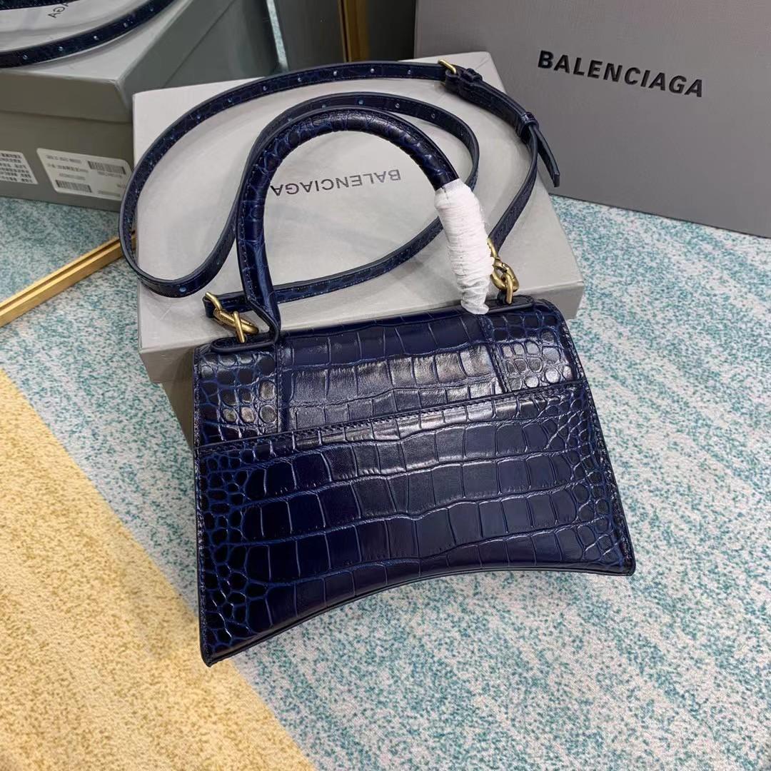 Balenciaga Small Hourglass Crocodile Effect Bag(23-15-10cm) - DesignerGu