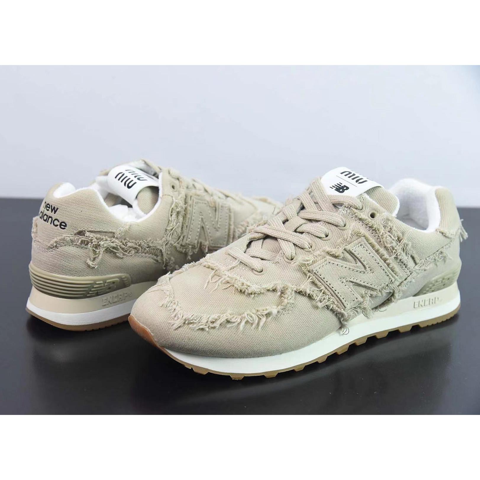 New Balance 574 x Miu Women's Miu Denim Sneakers - DesignerGu