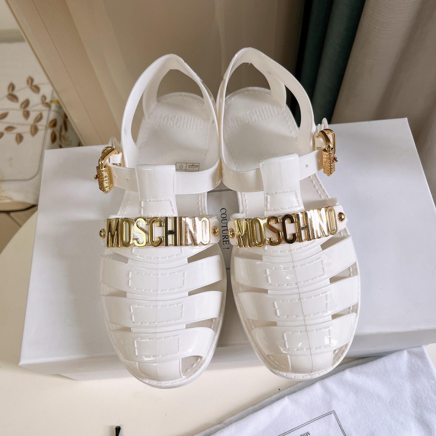 Moschino Logo-plaque Closed-Toe Sandals - DesignerGu