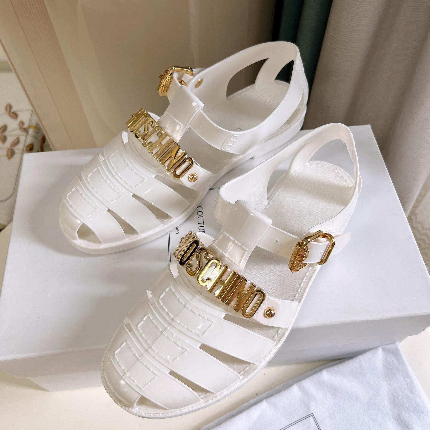 Moschino Logo-plaque Closed-Toe Sandals - DesignerGu