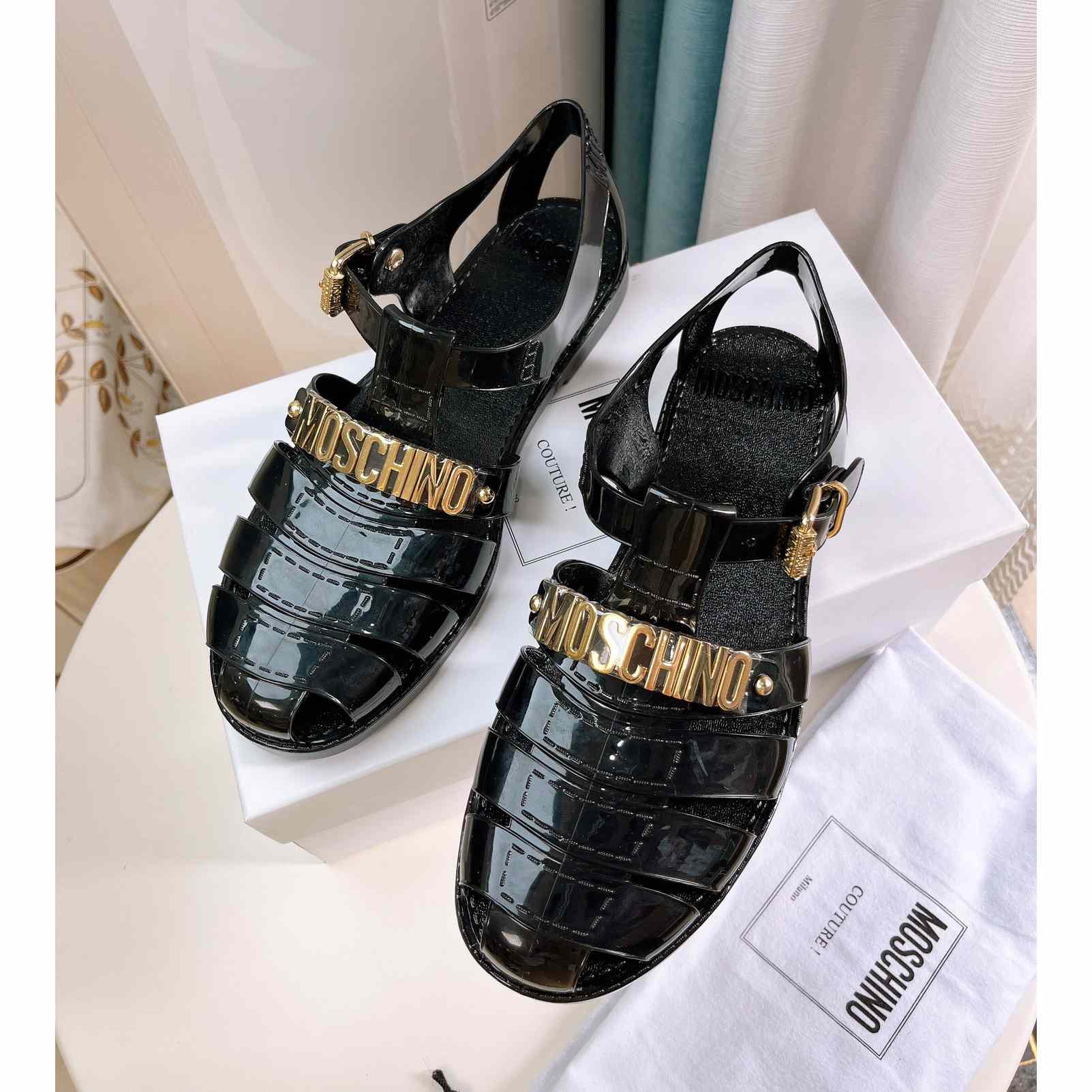 Moschino Logo-plaque Closed-Toe Sandals - DesignerGu