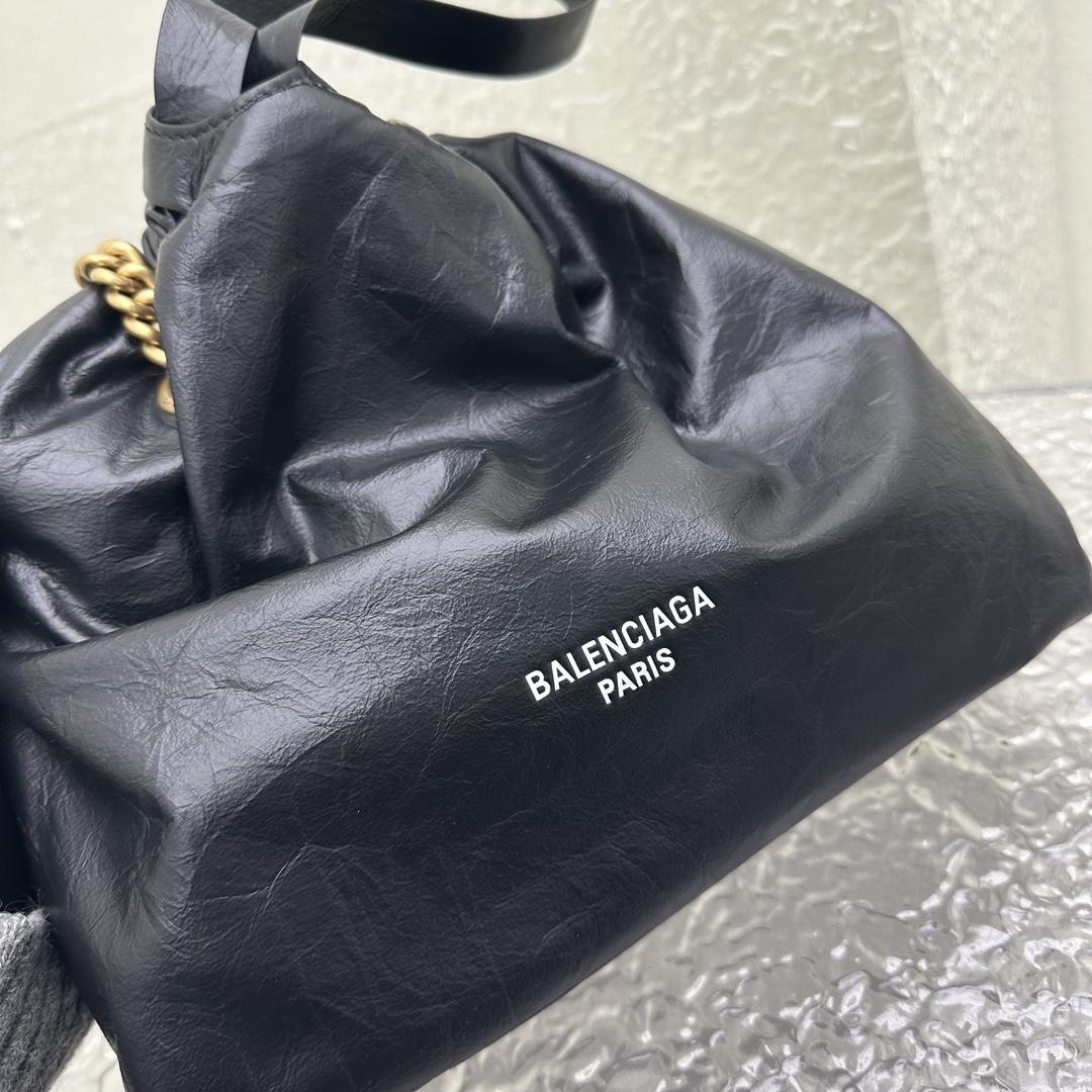 Balenciaga Women's Crush Small Tote Bag In Black - DesignerGu