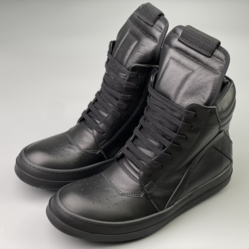 Rick Owens Leather High Top Sneakers - DesignerGu