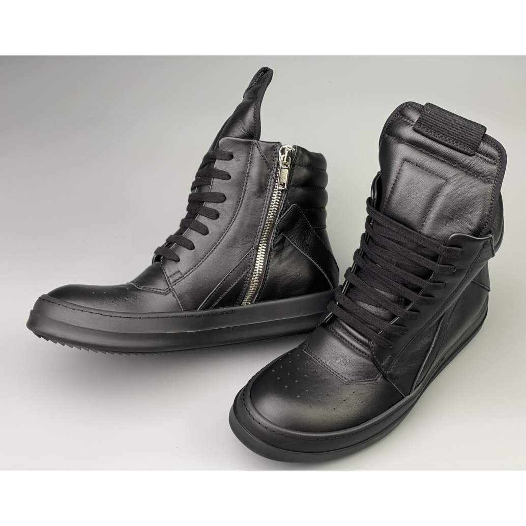 Rick Owens Leather High Top Sneakers - DesignerGu