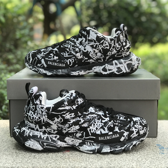 Balenciaga Track Graffiti Sneaker In Black - DesignerGu