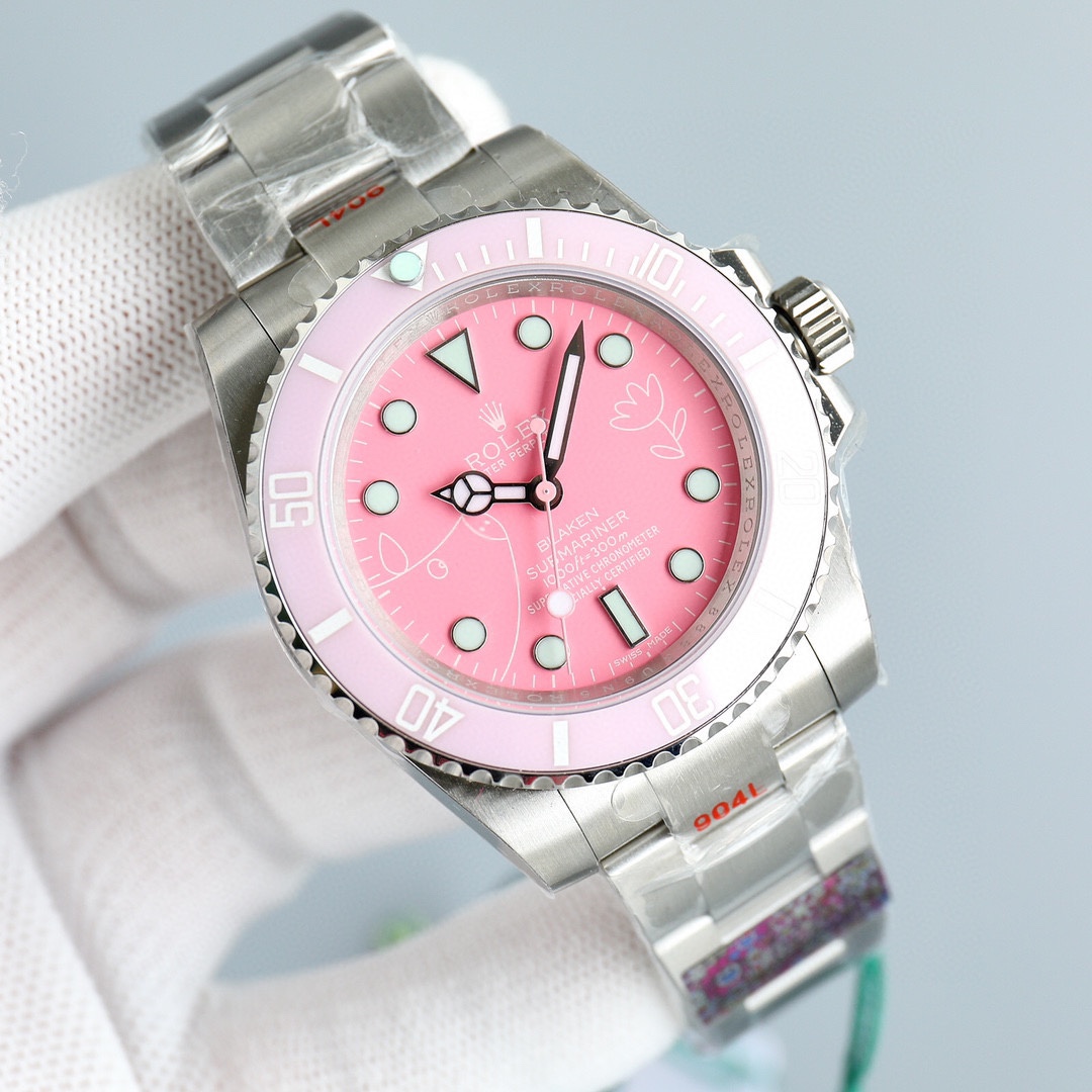 Rolex Submariner Pink Dial Watch - DesignerGu