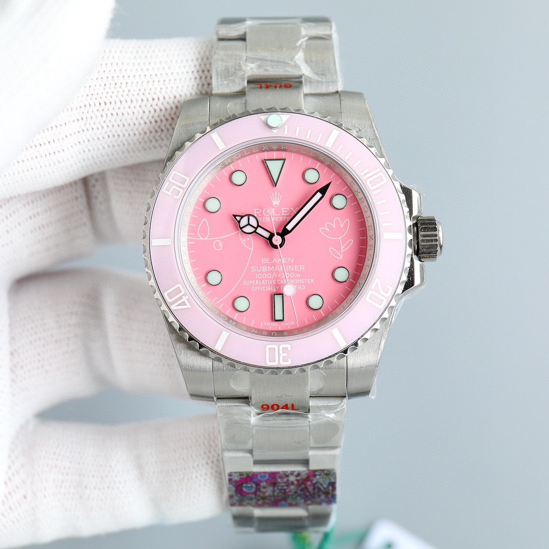 Rolex Submariner Pink Dial Watch - DesignerGu