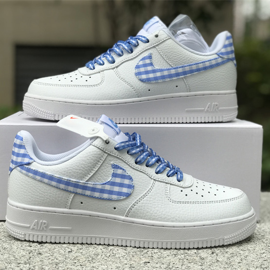 Nike Air Force 1 Low 'Blue Gingham' Sneaker       DZ2784-100 - DesignerGu