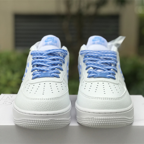 Nike Air Force 1 Low 'Blue Gingham' Sneaker       DZ2784-100 - DesignerGu