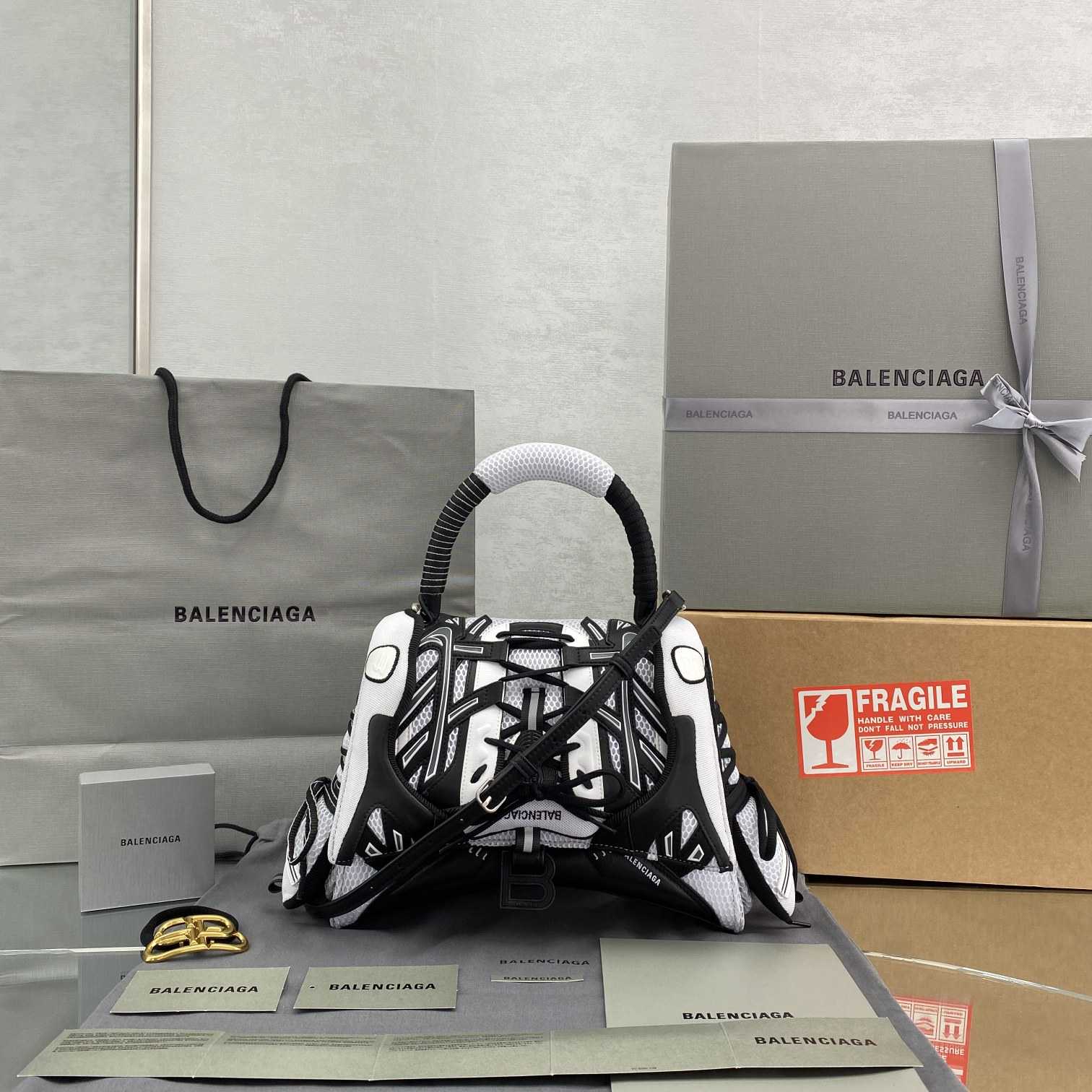 Balenciaga SneakerHead Medium Handbag In White/black - DesignerGu