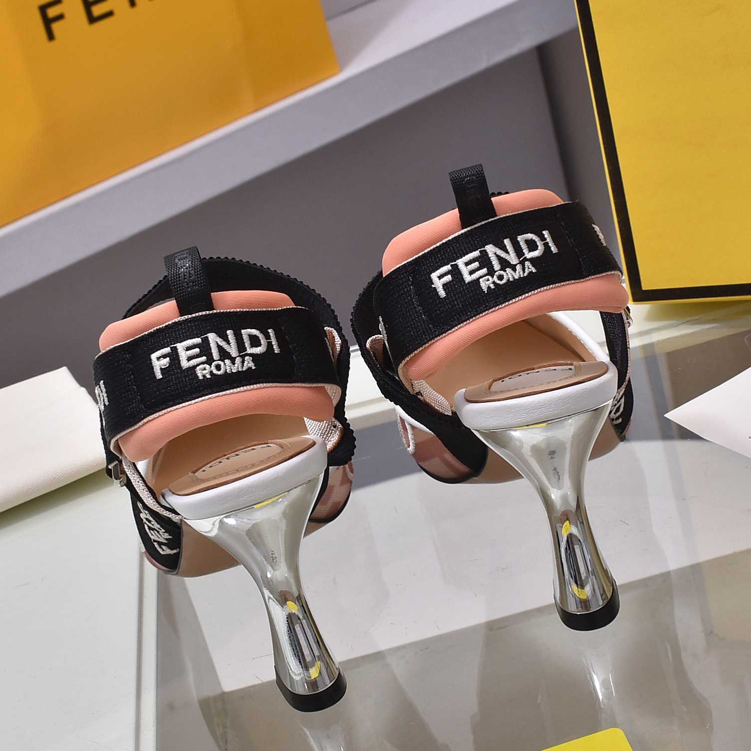 Fendi Colibrì Pink Mesh High-heeled Slingbacks - DesignerGu