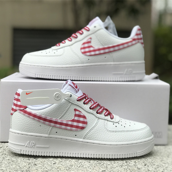 Nike Air Force 1 Low 'Red Gingham' Sneaker       DZ2784-101 - DesignerGu