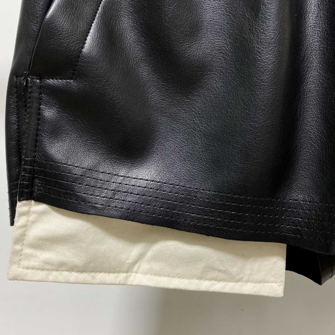 Rick Owens Black Boxer Leather Shorts - DesignerGu